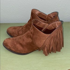 Faded Glory Fringe Faux Suede Boots